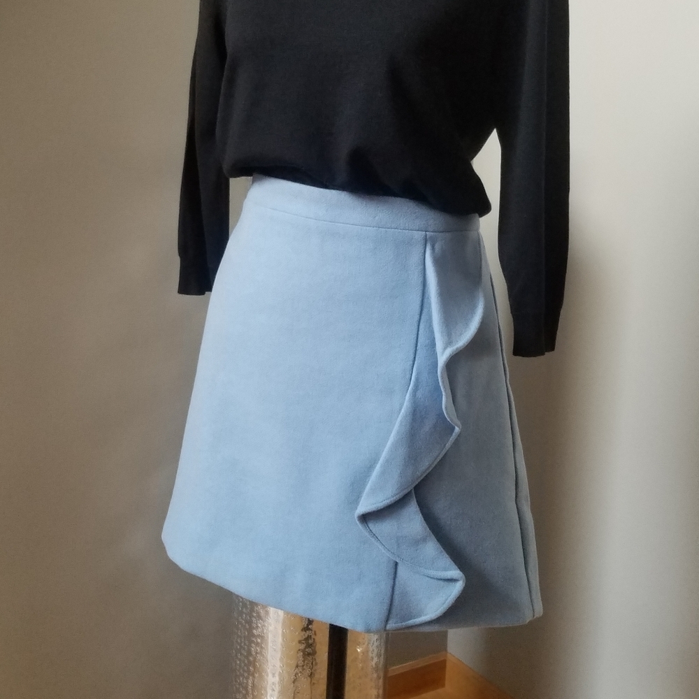 J. Crew Wool Ruffle Front Mini Skirt